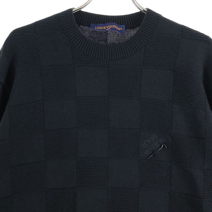 Louis Vuitton 23AW Damier Cotton Knit Sweater Black Rm232q TBY Hnn41w