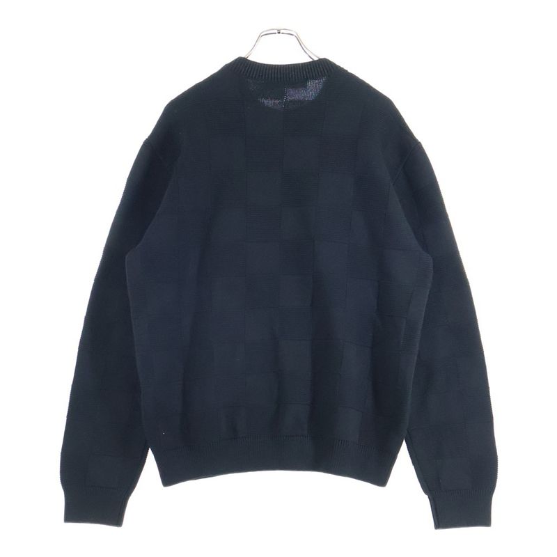 Louis Vuitton 23AW Damier Cotton Knit Sweater Black Rm232q TBY Hnn41w