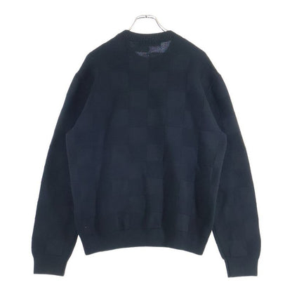 Louis Vuitton 23AW Damier Cotton Knit Sweater Black Rm232q TBY Hnn41w