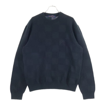Louis Vuitton 23AW Damier Cotton Knit Sweater Black Rm232q TBY Hnn41w