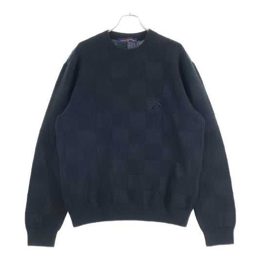 Louis Vuitton 23AW Damier Cotton Knit Sweater Black Rm232q TBY Hnn41w
