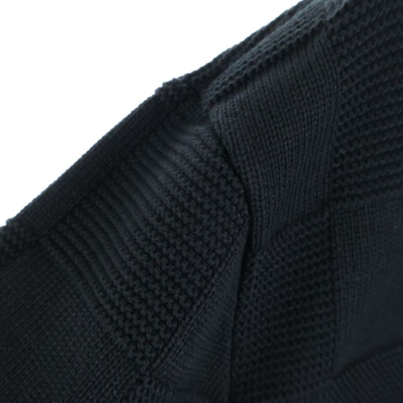 Louis Vuitton 23AW Damier Cotton Knit Sweater Black Rm232q TBY Hnn41w