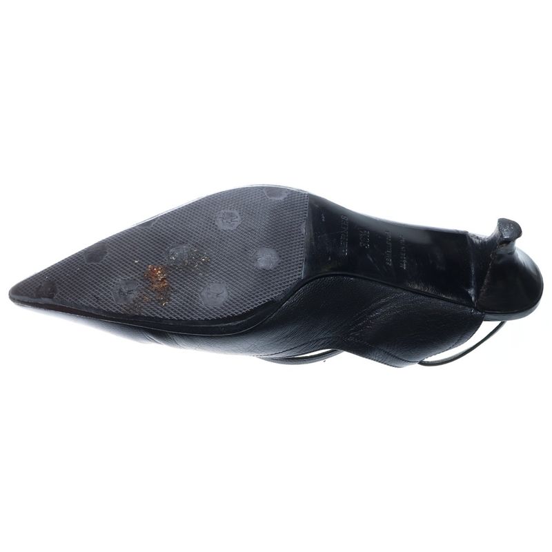 Hermes Cross Belt Leather Sandals Black Women