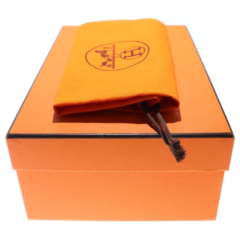 Hermes Cross Belt Leather Sandals Black Women