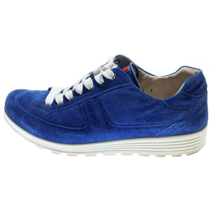 Prada Side Logo Suede Low Cut Sneakers Blue 2641