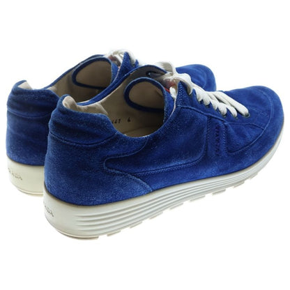Prada Side Logo Suede Low Cut Sneakers Blue 2641