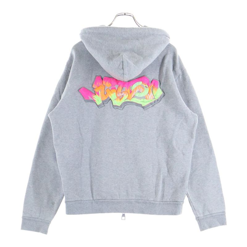 Louis Vuitton 22AW 3DLV Graffiti Embroidered Zip-up Hoodie Grey Rm222m UYR