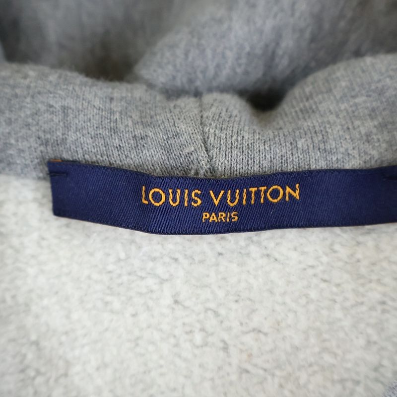 Louis Vuitton 22AW 3DLV Graffiti Embroidered Zip-up Hoodie Grey Rm222m UYR