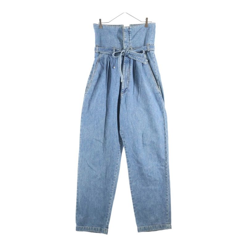 Loewe High Waisted Belted Wide Denim Pants Indigo H2292499ib