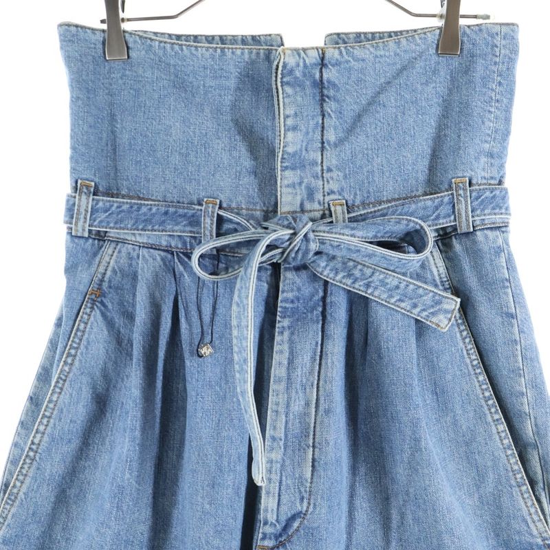 Loewe High Waisted Belted Wide Denim Pants Indigo H2292499ib