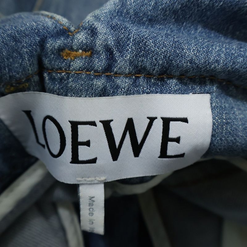 Loewe High Waisted Belted Wide Denim Pants Indigo H2292499ib