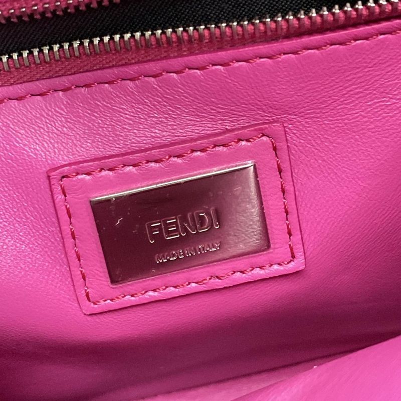 Fendi Handbag Beautiful Peekaboo Iconic Small 8bn244 Pink Leather