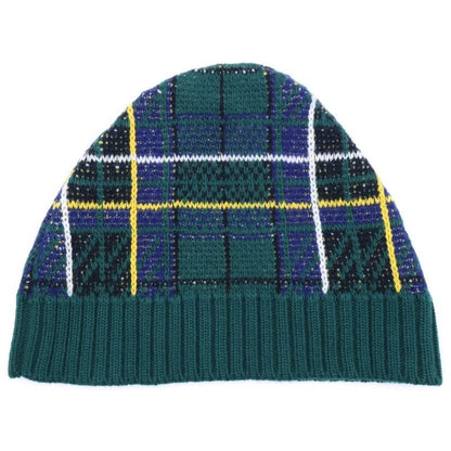 Prada Checkered Knit Hat Beanie Green Umd500