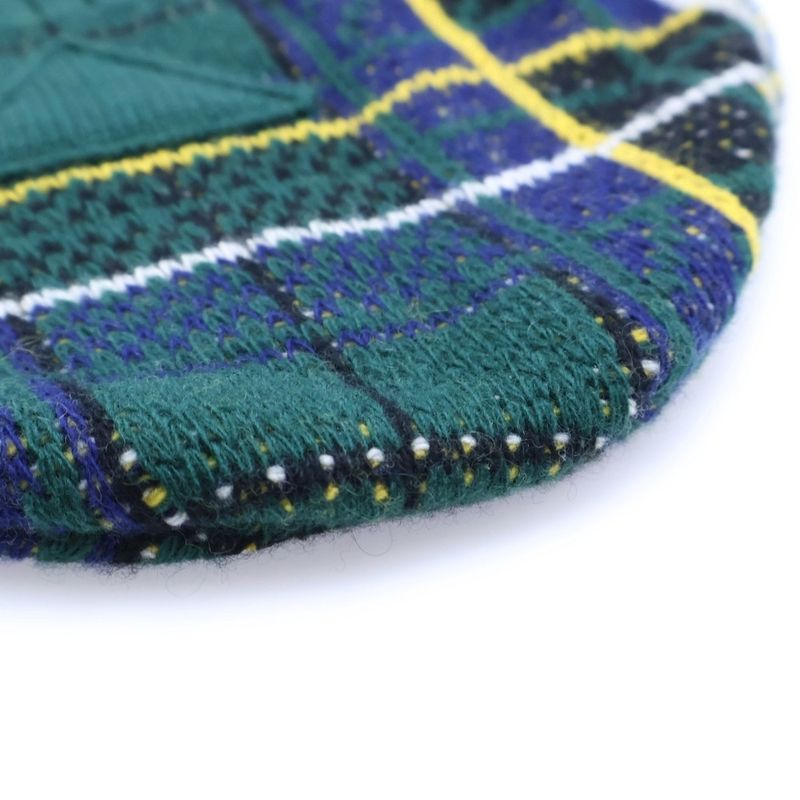 Prada Checkered Knit Hat Beanie Green Umd500