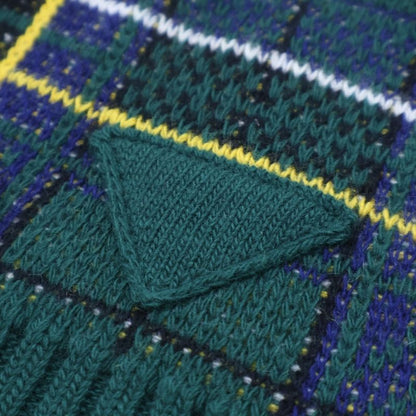 Prada Checkered Knit Hat Beanie Green Umd500