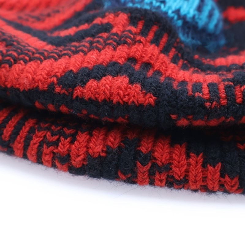Prada Wool Knit Beanie With All Over Design Red Umd491