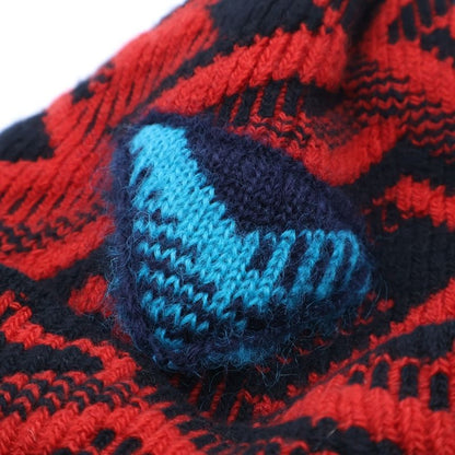Prada Wool Knit Beanie With All Over Design Red Umd491