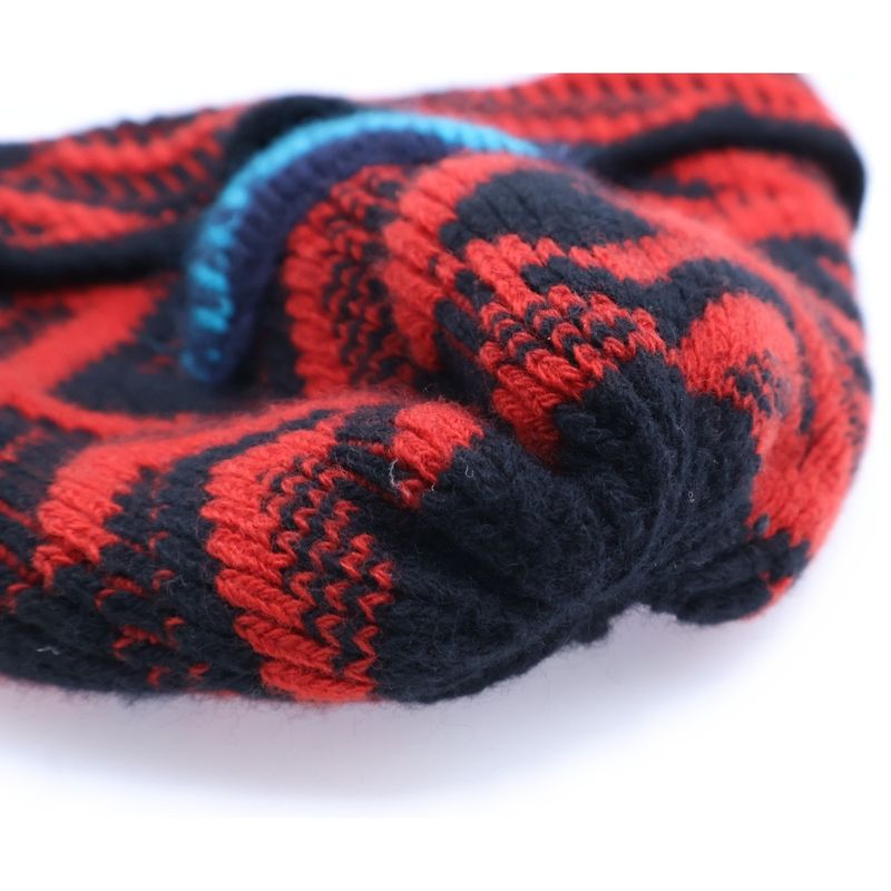 Prada Wool Knit Beanie With All Over Design Red Umd491
