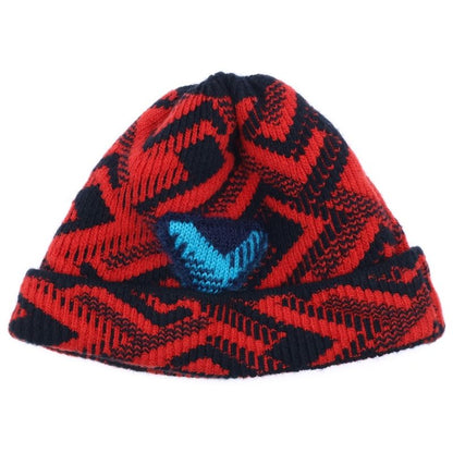Prada Wool Knit Beanie With All Over Design Red Umd491