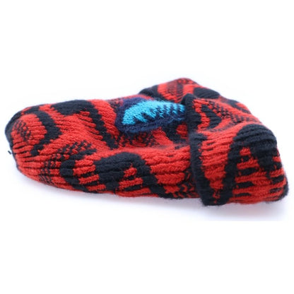 Prada Wool Knit Beanie With All Over Design Red Umd491