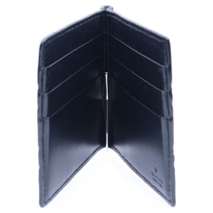 Guccissima GG Embossed Leather Money Clip Card Case Black 170580