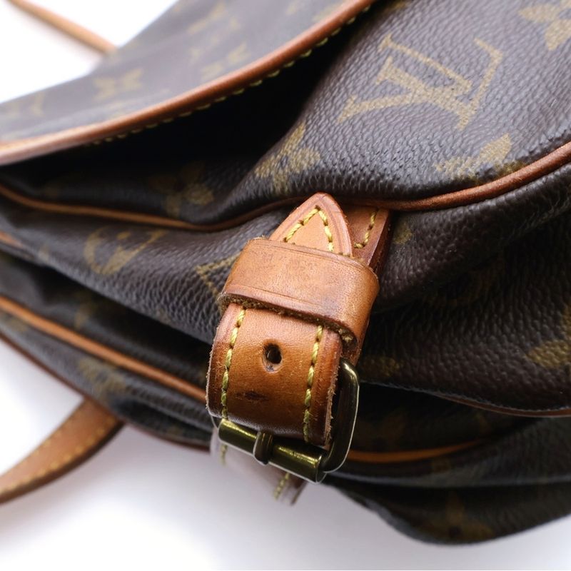 Louis Vuitton Monogram Saumur 30 Shoulder Bag Brown Leather X PVC M42256 Gold