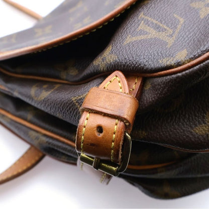 Louis Vuitton Monogram Saumur 30 Shoulder Bag Brown Leather X PVC M42256 Gold