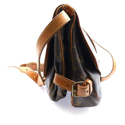 Louis Vuitton Monogram Saumur 30 Shoulder Bag Brown Leather X PVC M42256 Gold