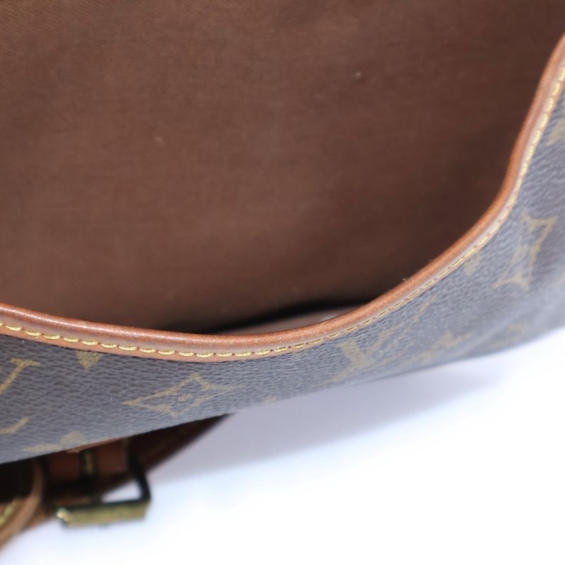 Louis Vuitton Monogram Saumur 30 Shoulder Bag Brown Leather X PVC M42256 Gold