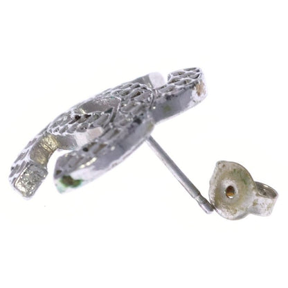 Chanel Coco Mark Earrings Silver Metal 00A