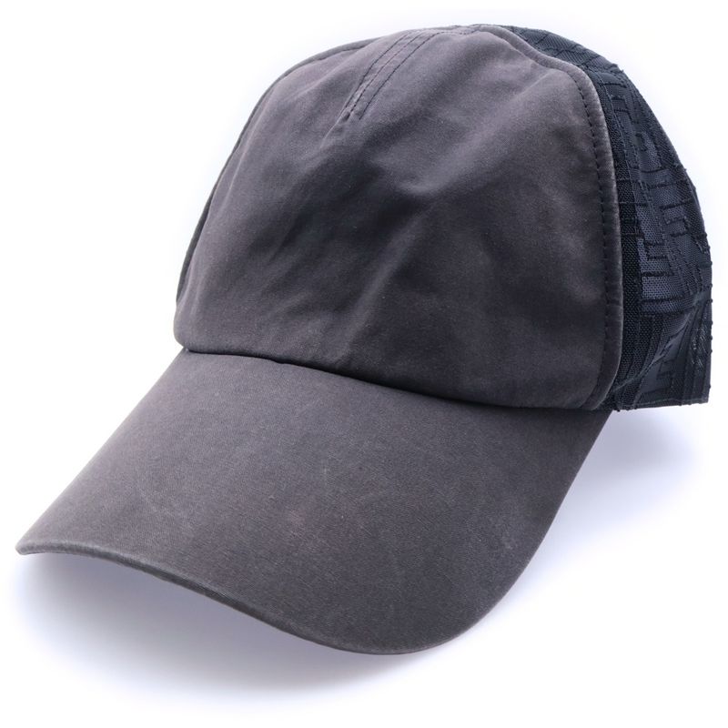 Fendi FF Logo Zucca Pattern Mesh Baseball Cap Hat Black Fxq768 ACD5