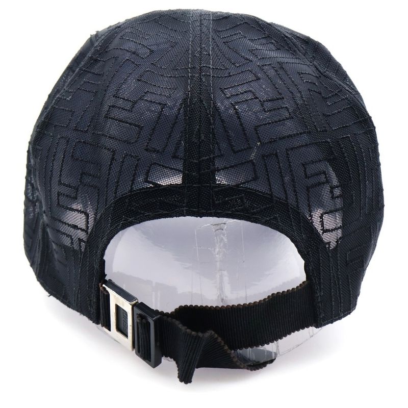 Fendi FF Logo Zucca Pattern Mesh Baseball Cap Hat Black Fxq768 ACD5