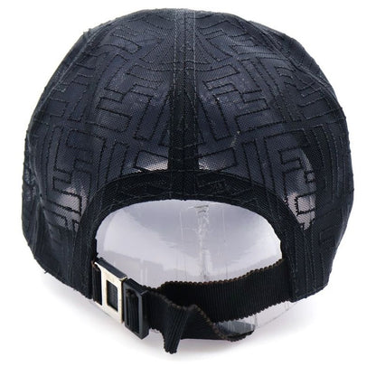 Fendi FF Logo Zucca Pattern Mesh Baseball Cap Hat Black Fxq768 ACD5