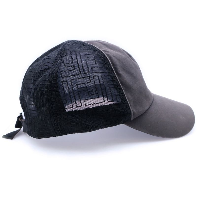 Fendi FF Logo Zucca Pattern Mesh Baseball Cap Hat Black Fxq768 ACD5
