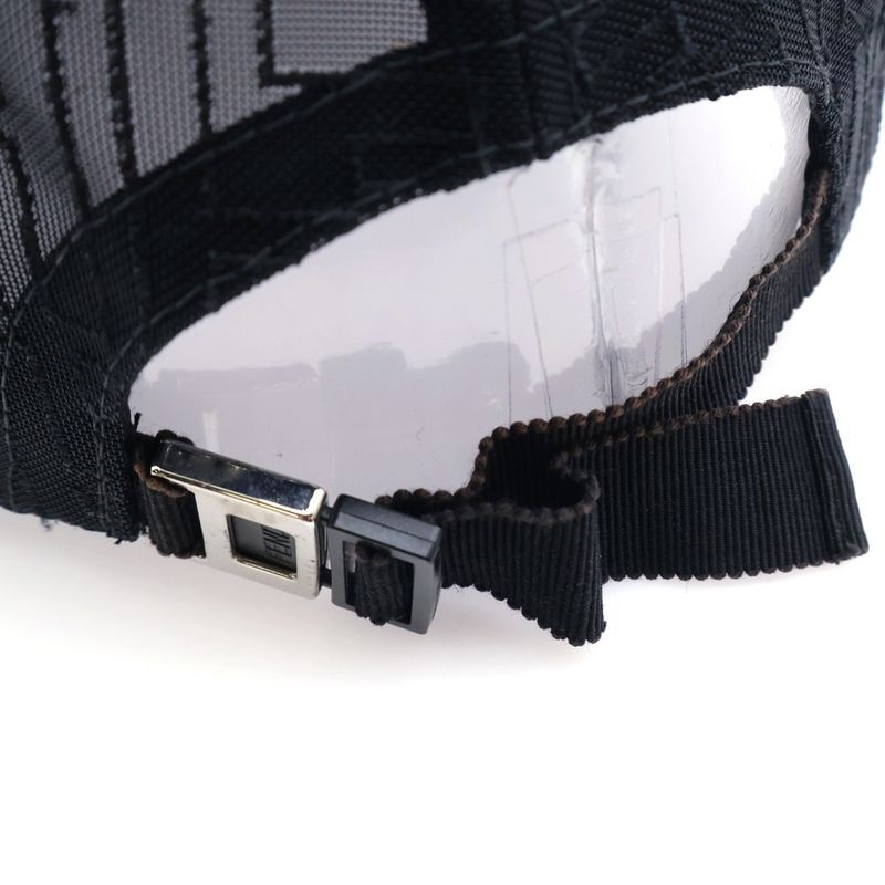 Fendi FF Logo Zucca Pattern Mesh Baseball Cap Hat Black Fxq768 ACD5