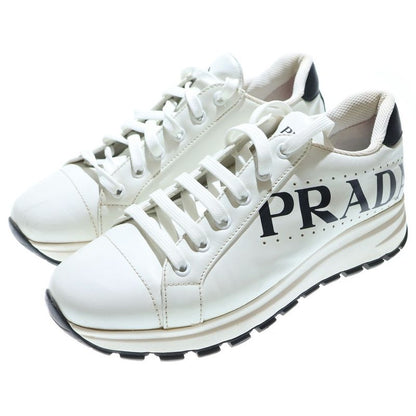 Prada Side Logo Leather Low Cut Sneakers White 1e597m