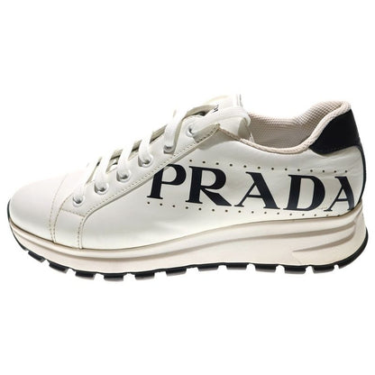 Prada Side Logo Leather Low Cut Sneakers White 1e597m