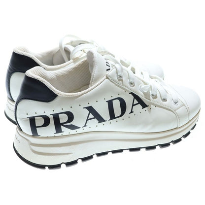 Prada Side Logo Leather Low Cut Sneakers White 1e597m