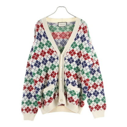 Gucci Argylle Check Cardigan Argyle Check Knit Cardigan Multi 595464 Xkaxt