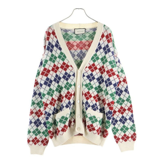Gucci Argylle Check Cardigan Argyle Check Knit Cardigan Multi 595464 Xkaxt