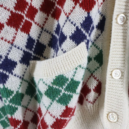 Gucci Argylle Check Cardigan Argyle Check Knit Cardigan Multi 595464 Xkaxt
