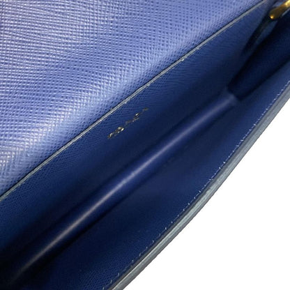 Prada Wallet - 1zh048 Blue Chain Wallet Leather