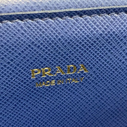 Prada Wallet - 1zh048 Blue Chain Wallet Leather