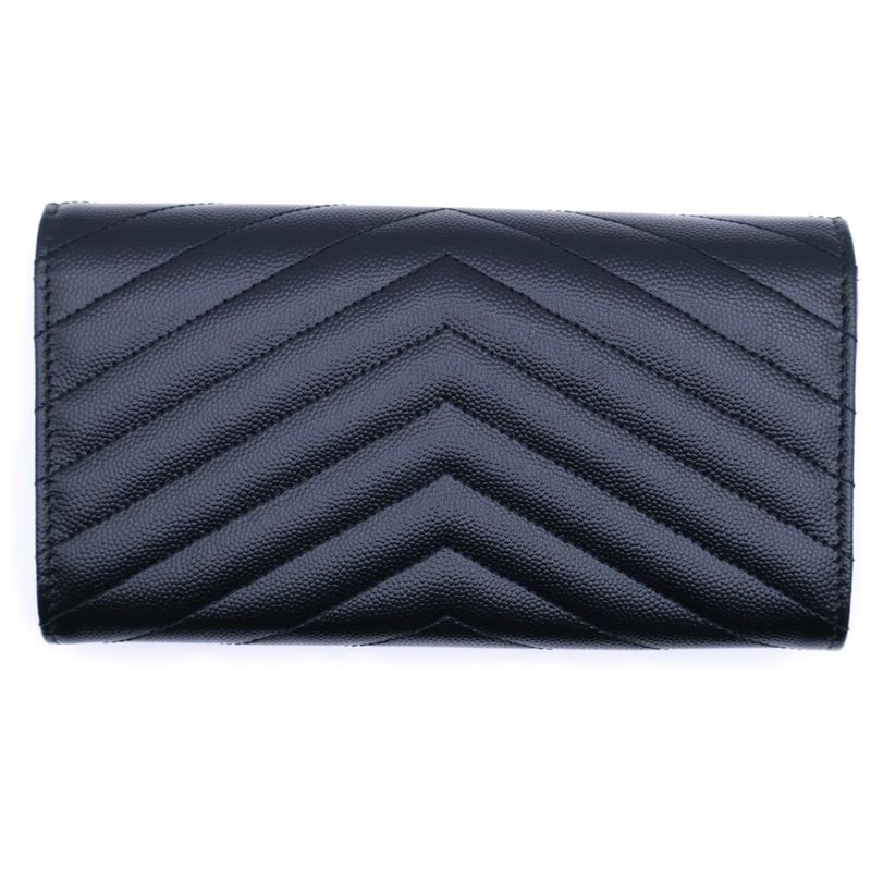 Saint Laurent Paris Cassandra V-stitch Quilted Leather Long Wallet Long Wallet