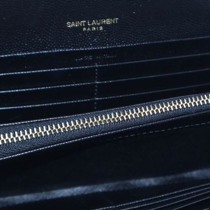 Saint Laurent Paris Cassandra V-stitch Quilted Leather Long Wallet Long Wallet