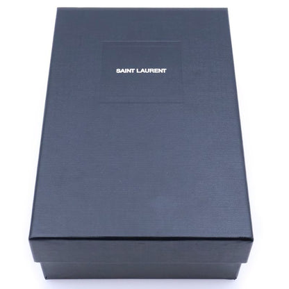 Saint Laurent Paris Cassandra V Stitching Quilted Round Zip Up Leather Compact