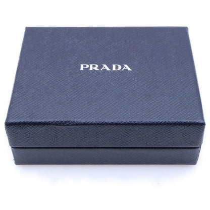 Prada Saffiano Logo Leather Compact Wallet Bifold Wallet Black Gold Gdhardware