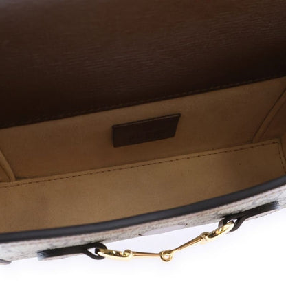 Gucci 1955 GG Supreme Horsebit Mini Leather Shoulder Bag Beige Brown 699296