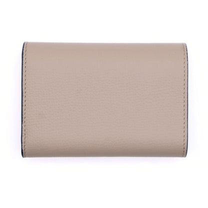 Loewe Anagram Trifold Wallet Compact Wallet Trifold Wallet Beige Leather Silver