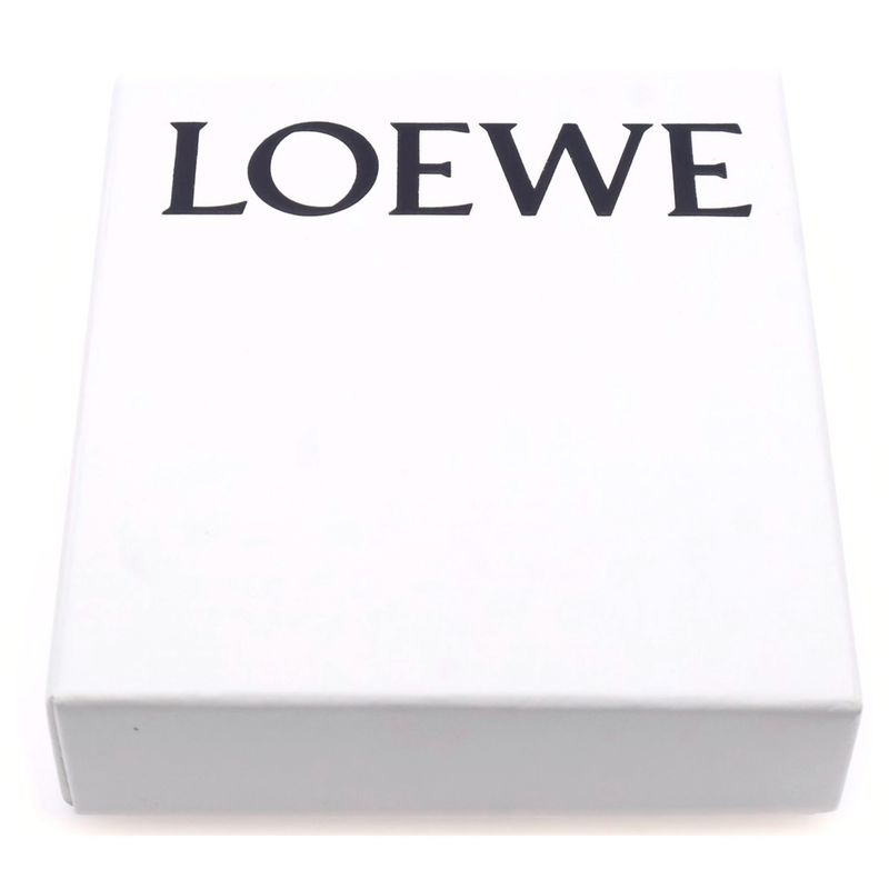 Loewe Anagram Trifold Wallet Compact Wallet Trifold Wallet Beige Leather Silver